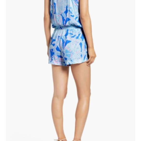 LILLY PULITZER Deanna Blouson Watercolor Strappy Romper Shorts XXS - Picture 2 of 14